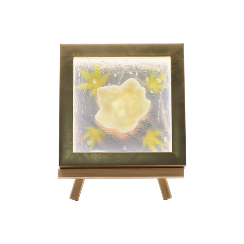 Lampe artistique carrée en forme de feuille d'érable jaune clair - Maple Frost