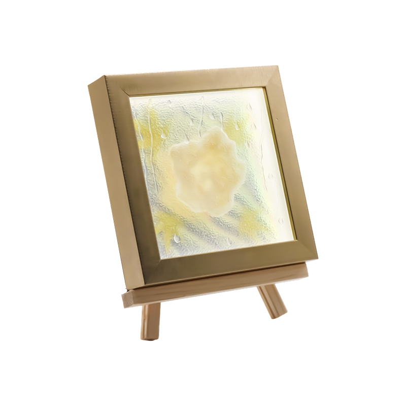 Lampe artistique carrée en forme de feuille d'érable jaune clair - Maple Frost