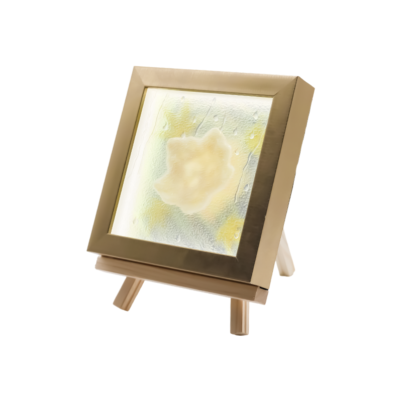 Lampe artistique carrée en forme de feuille d'érable jaune clair - Maple Frost