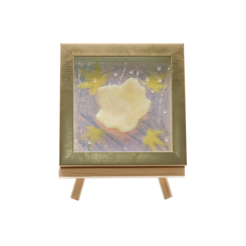 Lampe artistique carrée en forme de feuille d'érable jaune clair - Maple Frost