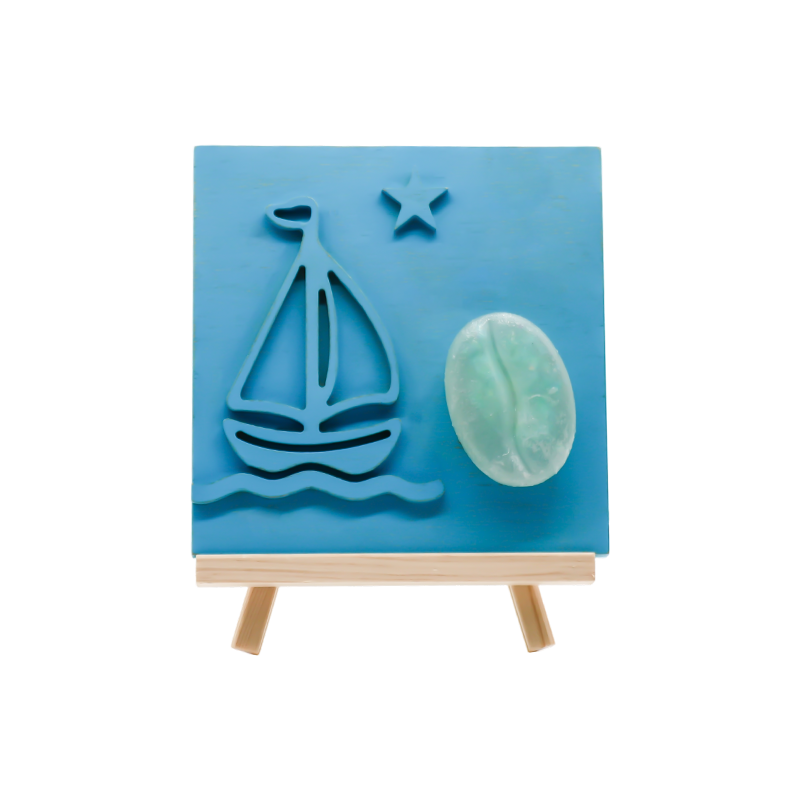 Lampe en bois sculpté en bambou pour voilier couleur océan - Sail Shadow Baking