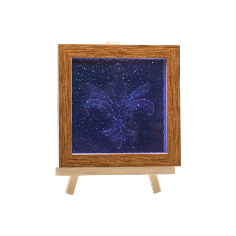 Lampe carrée en cristal texture pétale rose et violet-Fleur d'Eden
