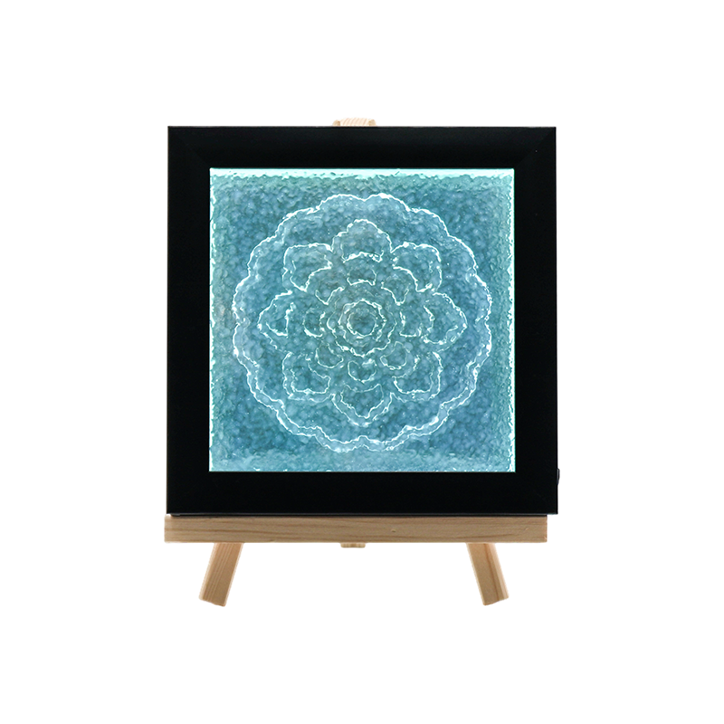 Lampe en cristal blanc à motif fleur bleue - Tianxiang Ripples