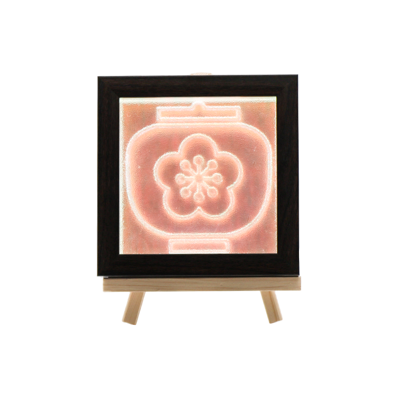 Pot en porcelaine couleur chocolat avec lampe en cristal motif prune blanche - Wind Sakura Crystal