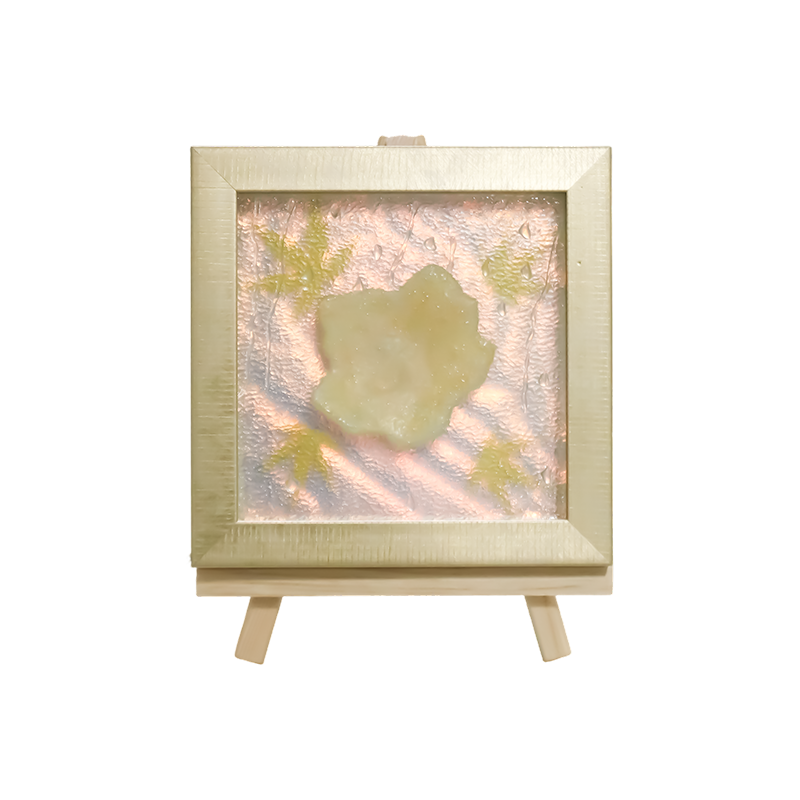 Lampe artistique carrée en forme de feuille d'érable jaune clair - Maple Frost