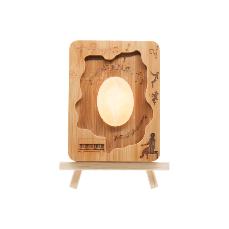 Cadre en relief irrégulier musique bois art temps sonore haricot lumineux