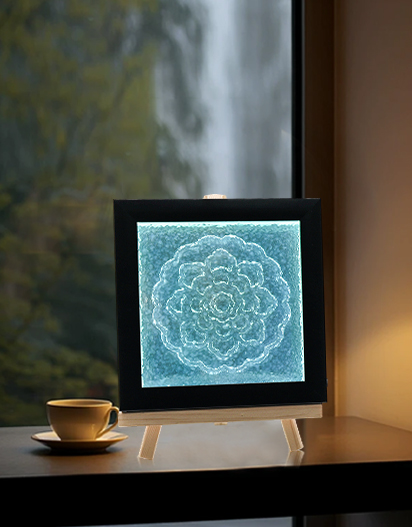 Lampe en cristal à motifs