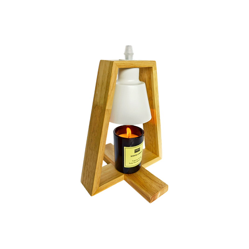 Lampe chauffe-bougie minimaliste en bois - Warm Isle
